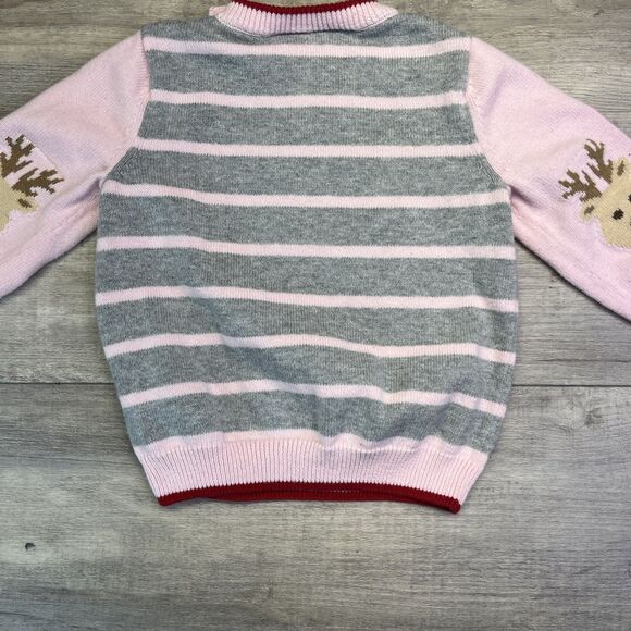 Koala Kids  Knit Crew Neck Sweater Pink Red 12 Mo Santas Little Helper Reindeer - Picture 3 of 14
